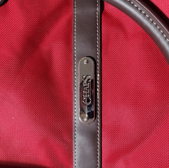 Chaps Dark Red Travel Carry On multiple zip components - Picture 8 of 8